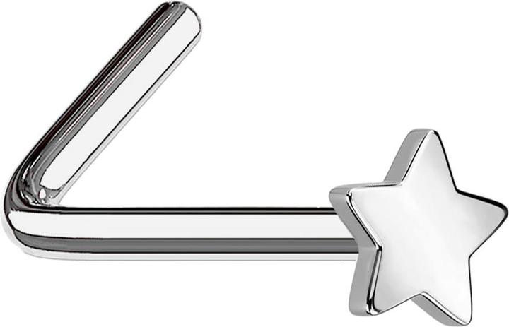Immagine prodotto Star Piercing Borchia nasale angolata in argento con stella (Titanio G23, senza ottone)