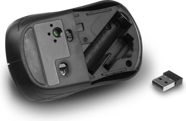 Produktbild Wireless Mouse, USB nano receiver, 1600 dpi, black (Kabellos)