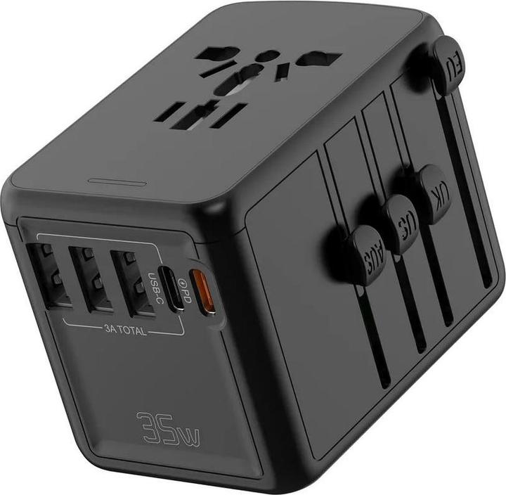 Produktbild PhoneLook Reise Ladeadapter 35W Multistecker EU-UK-US-AU 3x USB-A und 2x USB-C PowerDelivery