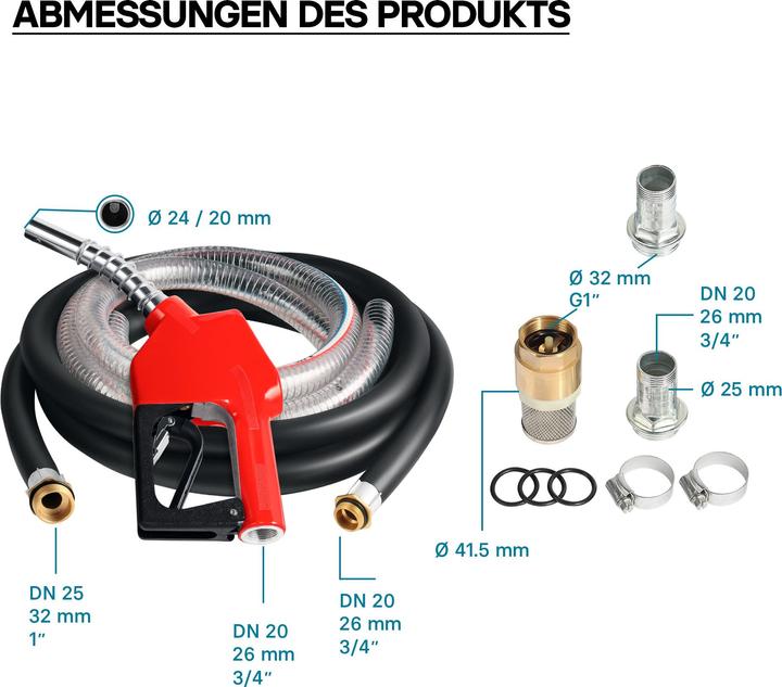 Actual product image Wiltec Heizöl- und Dieselpumpe 230V/550W 50l/min selbstansaugend Pumpe Pistole