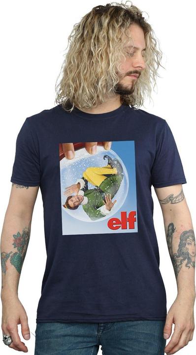 Actual product image Elf Mens Snow Globe Poster T-Shirt (XXL)