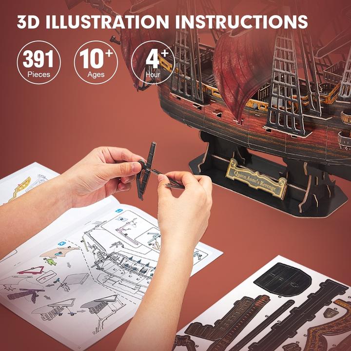 Produktbild Cubicfun 3D Puzzle Queen Annes Revenge 391 Teile (391 Teile)
