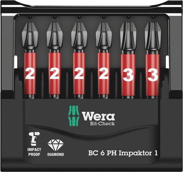Produktbild Wera Bit-Check 6 PH Impaktor 1 (Kreuz Phillips PH M2, Kreuz Phillips PH M3)