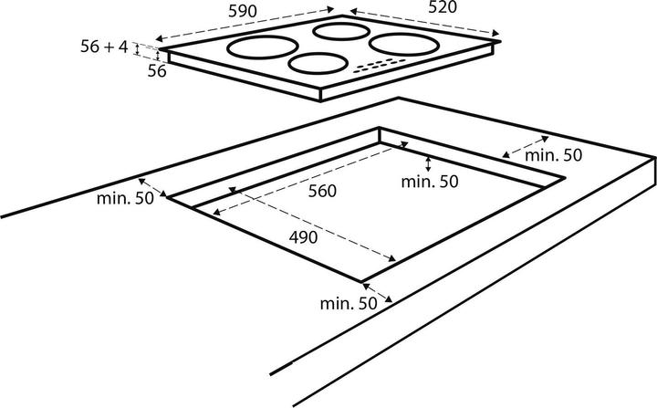 Image du produit Inventum IKI6035 - Inbouw inductie kookplaat - Zwart