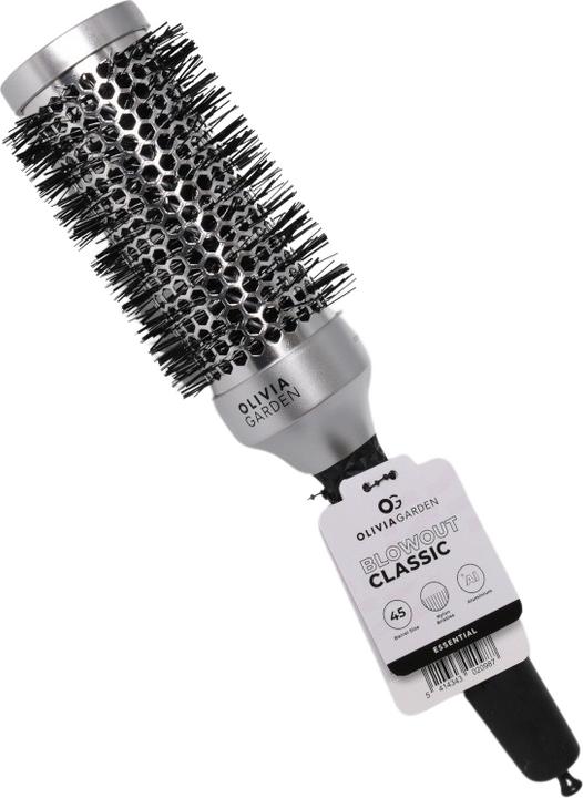 Actual product image Olivia Garden OLIVIA GARDEN Essential Blowout antystatyczna szczotka do modelowania włosów Classic Silver 45mm