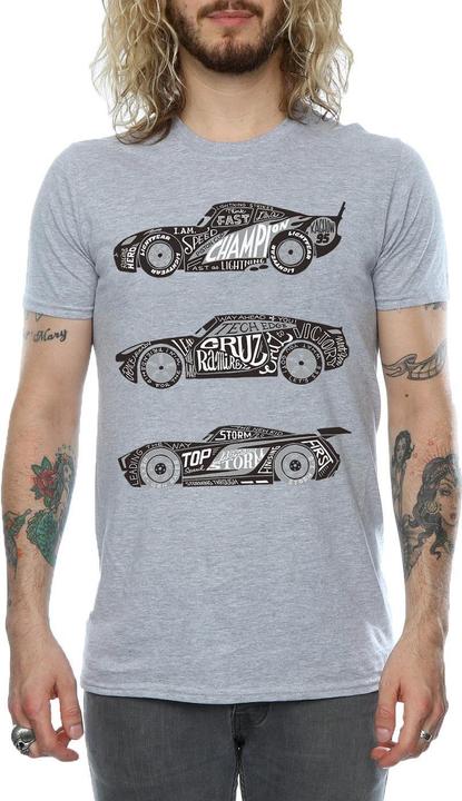 Immagine prodotto Disney Cars Text Racers Maglietta Uomo (L)