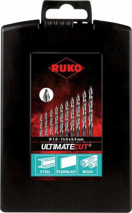 Actual product image Ruko 25-piece drill set HSS-G Ultimatecut Flowstep (1 mm, 1.5 mm, 2 mm, 2.5 mm, 3 mm, 3.5 mm, 4 mm, 4.5 mm, 5 mm, 5.5 mm, 6 mm, 6.5 mm, 7 mm, 7.5 mm, 8 mm, 8.5 mm, 9 mm, 9.5 mm, 10 mm, 10.5 mm, 11 mm, 11.5 mm, 12 mm, 12.5 mm, 13 mm)