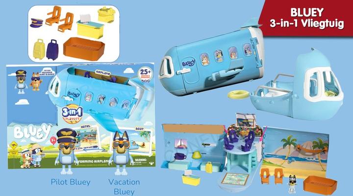 Immagine prodotto Moose Bluey trasforma il playset Holiday 3in1 aereo-barca-albergo