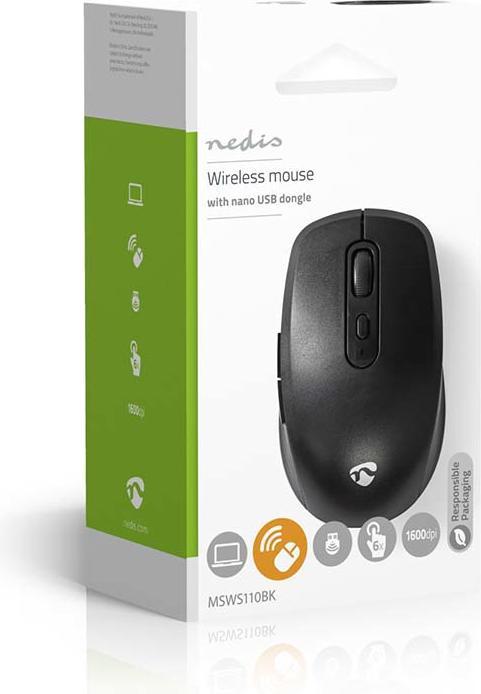 Immagine prodotto Nedis Mouse | Senza fili | 800 / 1200 / 1600 dpi | DPI regolabile | Numero di pulsanti: 6 | Destrorso (Senza fili)