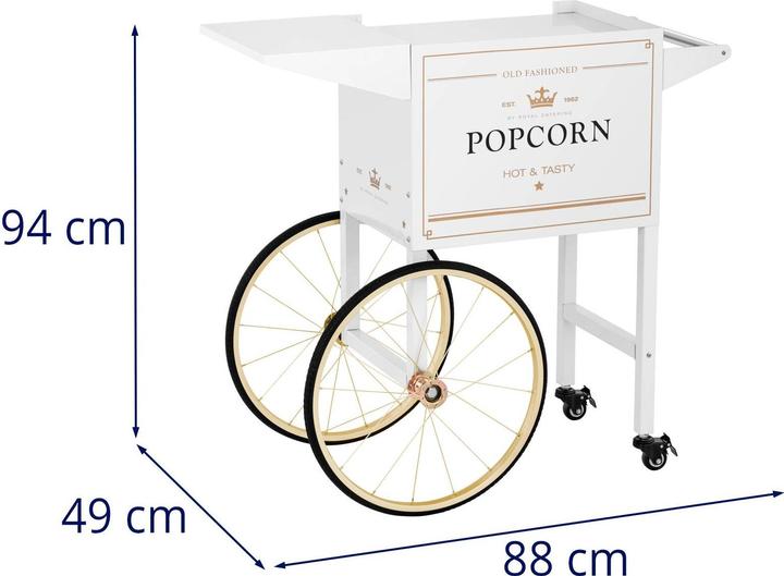 Actual product image Royal Catering Popcorn Machine Trolley - white & gold
