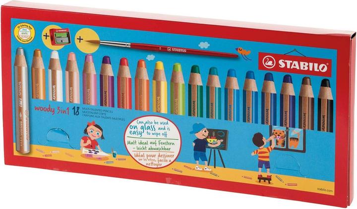 Produktbild STABILO woody 3 in 1 (Mehrfarbig, 18 x)
