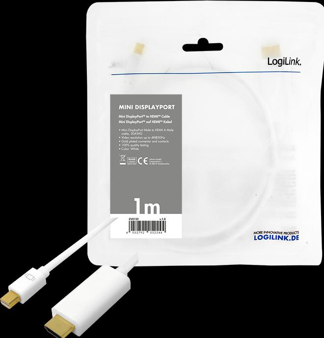 Immagine prodotto LogiLink Mini DisplayPort — HDMI (Typ A) (1 m, DisplayPort)