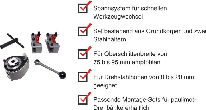 Produktbild Paulimot Schnellwechsel-Stahlhalter-Set, passend für "System Multifix", Grösse A