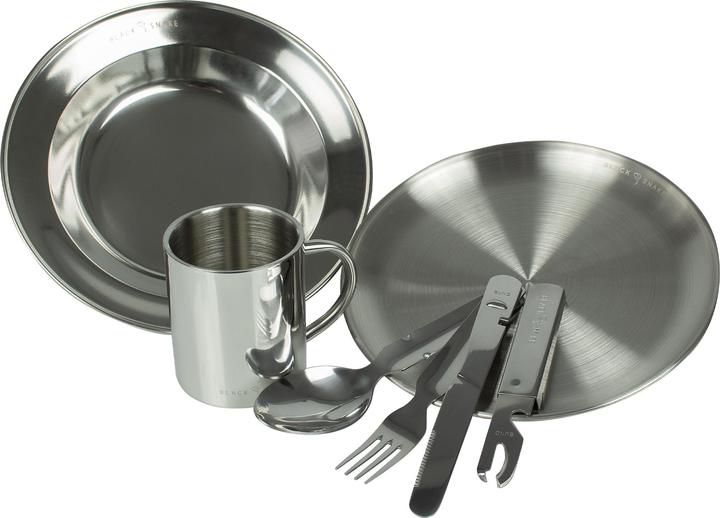 Produktbild Black Snake tiefer Teller, flacher Teller, Tasse, Essbesteck