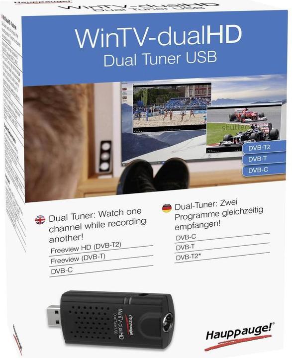 Immagine prodotto Hauppauge Sintonizzatore TV WinTV-dualHD chiavetta USB DVB-C/T2/T con FB (USB, DVB-T, DVB-C, DVB-T2)