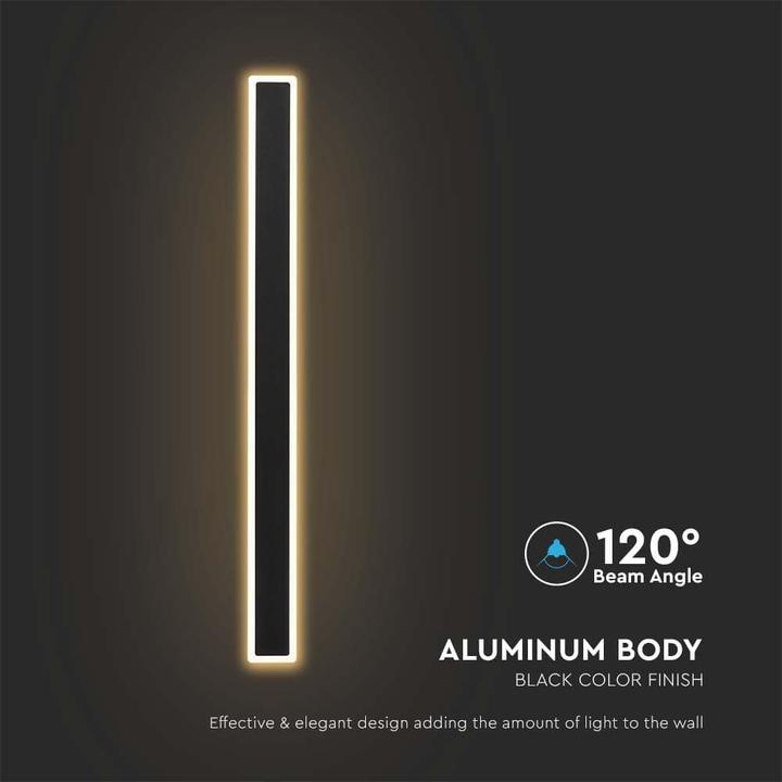 Actual product image V-TAC LED wall light VT-11117, EEK: E, 17 W, 2330 lm, 4000 K, black (2330 lm, E17, IP65)