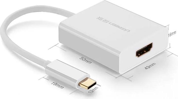 Immagine prodotto Ugreen adattatore USB Tipo C (maschio) - HDMI (femmina) bianco (40273) (HDMI, USB-C, 2.60 cm)
