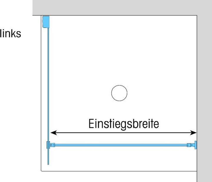 Produktbild Dusbad Duschabtrennung Vital 8 Seitenwand Walk in Solo Duschwand (110 cm, 203 cm)