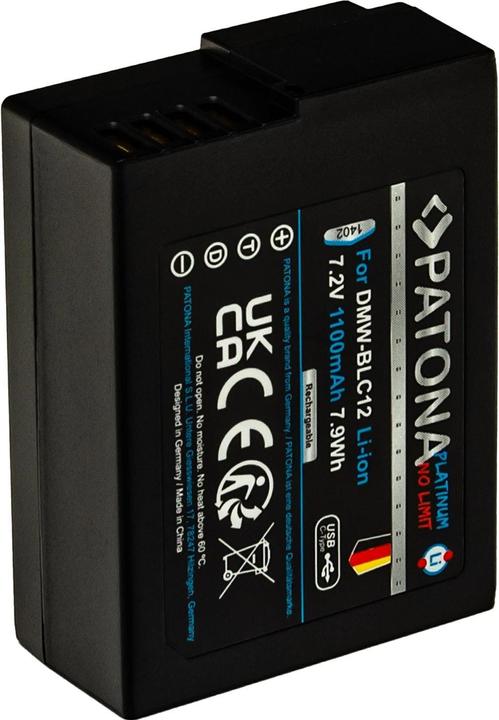 Actual product image Patona Platinum battery for Panasonic DMW-BLC12 FZ2000 (Rechargeable battery)
