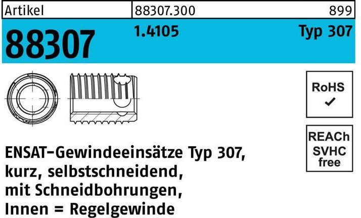 Produktbild Ensat Gewindeeinsatz R 88307 Typ 307 M 5 x 7 1.4105