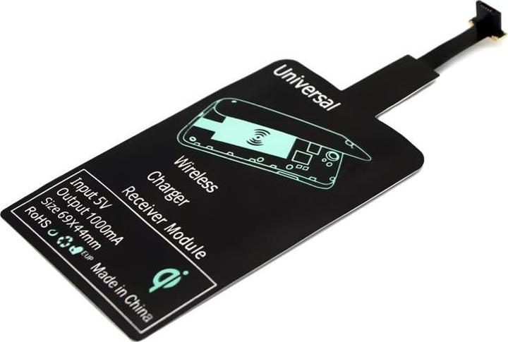 Image du produit JTI Adaptateur Qi - récepteur de charge sans fil pour micro-USB - noir