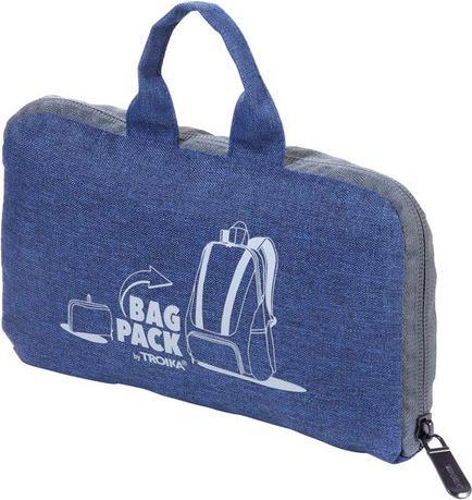 Actual product image Troika SET WELTENBUMMLER with blue rucksack and key ring, blue/grey (12 l)