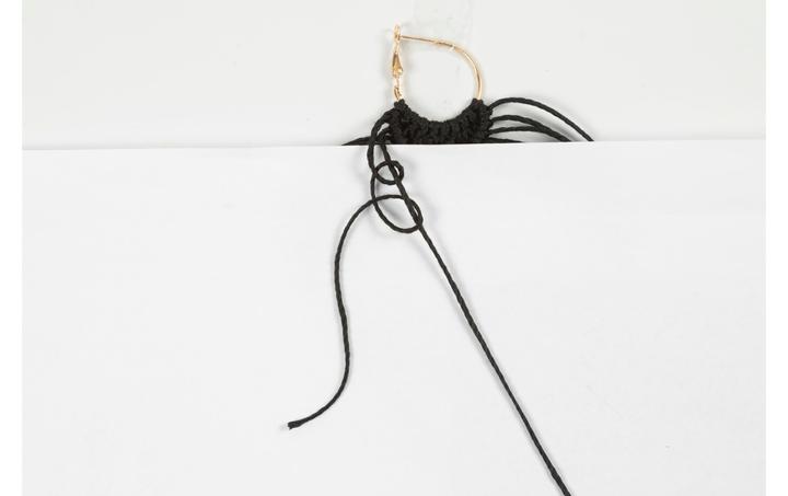 Produktbild Creativ Company Bastelset Macramé Ohrringe Schwarz/Olivbraun/Beige