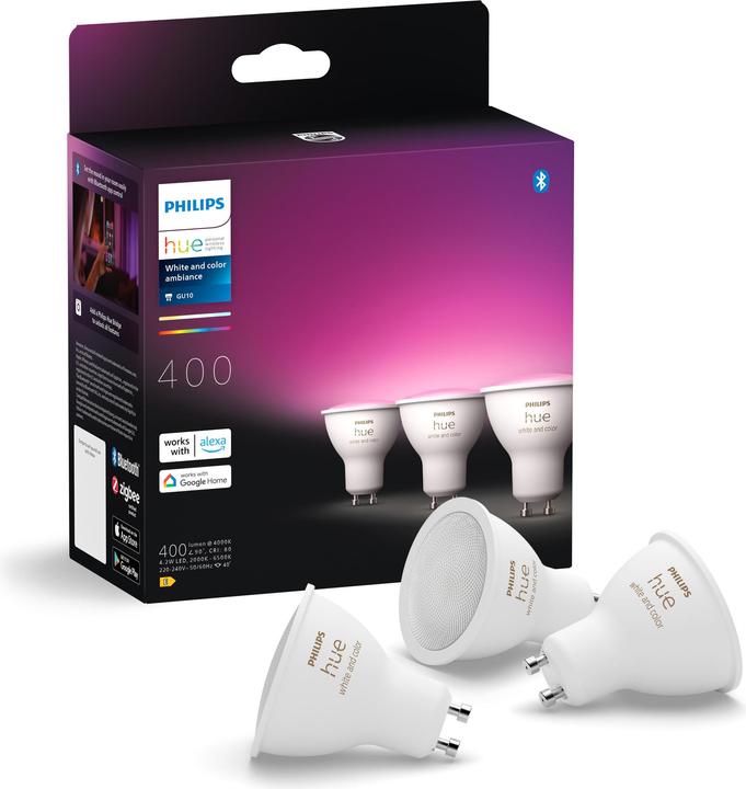 Actual product image Philips Hue White & Color Ambiance (GU10, 4.20 W, 400 lm, 3 x, E)