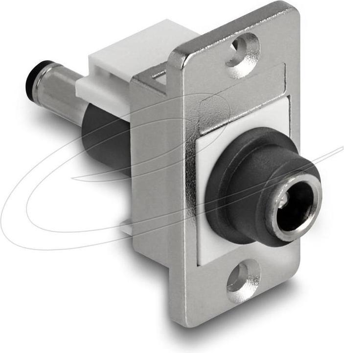 Productafbeelding Delock Panel Mount DC 5,5 x 2,1mm Buchse zu DC 5,5 x 2,5mm Stecker silber / weiss / schwarz (Antennekabel)