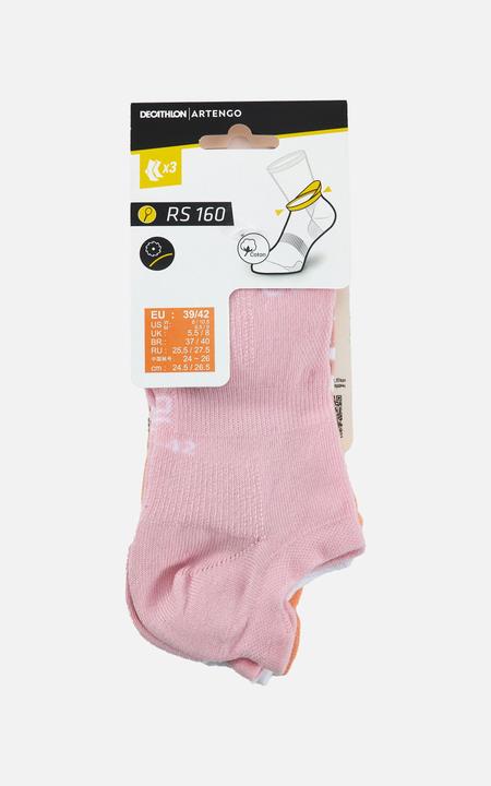 Produktbild Artengo Tennissocken RS160 Low 3er Pack orange/rosa Motive (35, 38)