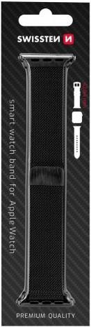 Produktbild Swissten Mesh band for apple watch 42-44 mm black (42 mm, 44 mm, Edelstahl)