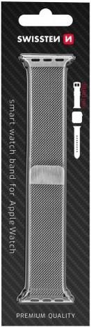 Produktbild Swissten Mesh band for apple watch 38-40 mm silver (38 mm, 40 mm, Edelstahl)