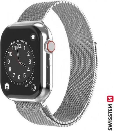 Produktbild Swissten Mesh band for apple watch 38-40 mm silver (38 mm, 40 mm, Edelstahl)