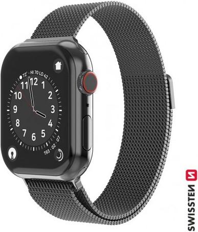 Produktbild Swissten Mesh band for apple watch 42-44 mm black (42 mm, 44 mm, Edelstahl)