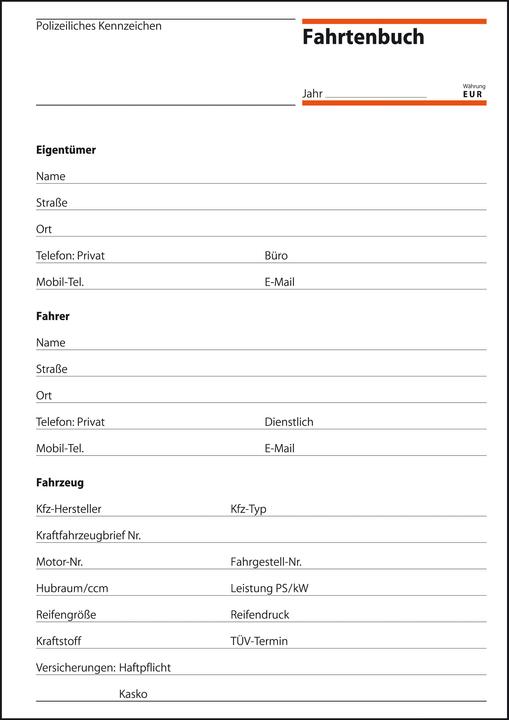 Produktbild Sigel Fahrtenbuch (A5, Liniert, Harter Einband)