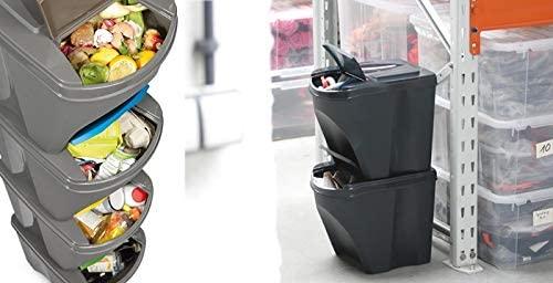 Image du produit Prosperplast Système de tri des déchets 4x25L, Blanc (100 l)