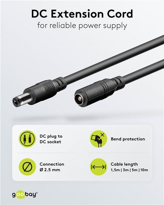 Actual product image Goobay power supply extension cable (10 m)