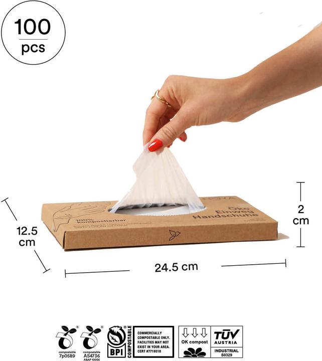Produktbild Noya Kompostierbare Einweghandschuhe, 100er Set (One Size)