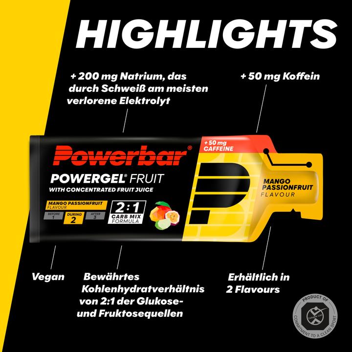 Actual product image Powerbar PowerGel Fruit (Mango, Passion fruit, Caffeine, 24 pcs., 984 g)