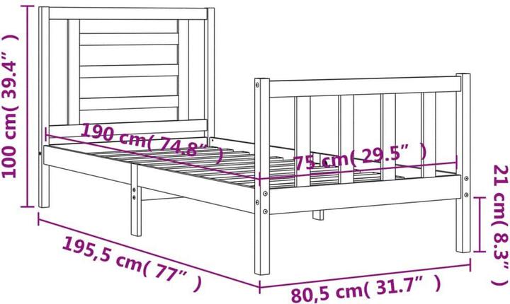 Actual product image VidaXL Maddalena (75 x 190 cm)