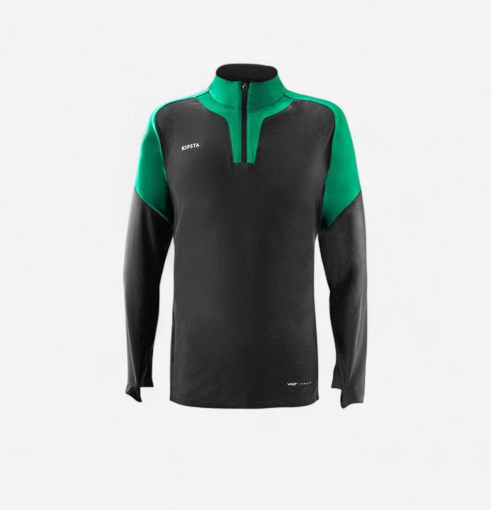 Kipsta Damen/Herren Fussball Sweatshirt 1/2 Zip - VIRALTO Club grau/grün (4XL)