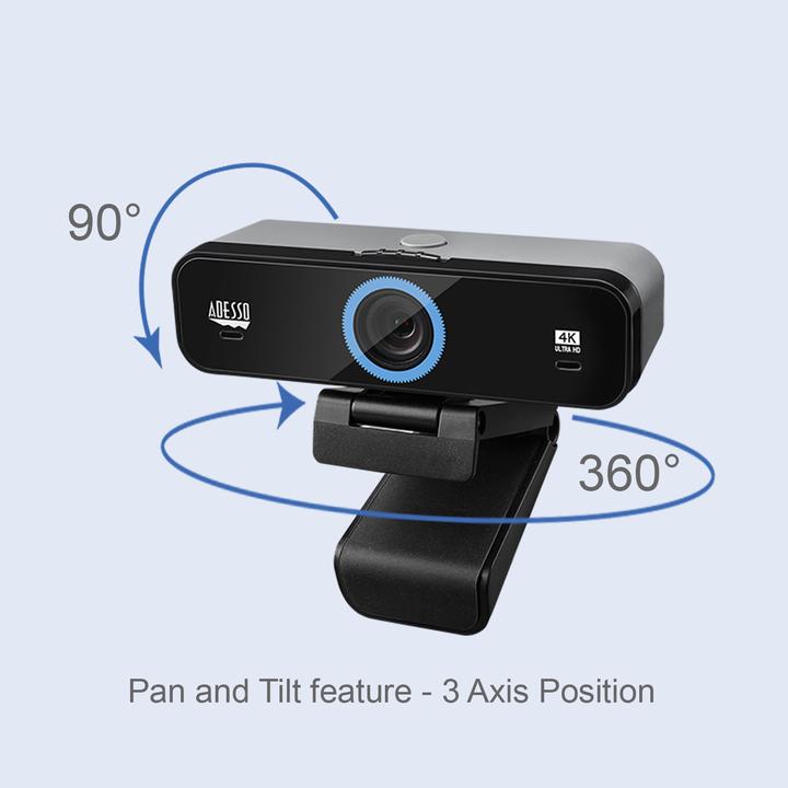 Actual product image Adesso 4k Ultra HD Webcam With Build In Adjustable Fov Audio/Video Pr (8.60 Mpx)