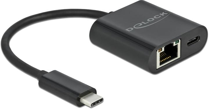 Actual product image Delock USB Type-C™ Adapter to Gigabit LAN 10/100/1000 Mbps with Power Delivery Port Black (USB-C, RJ45 Gigabit Ethernet (1x))