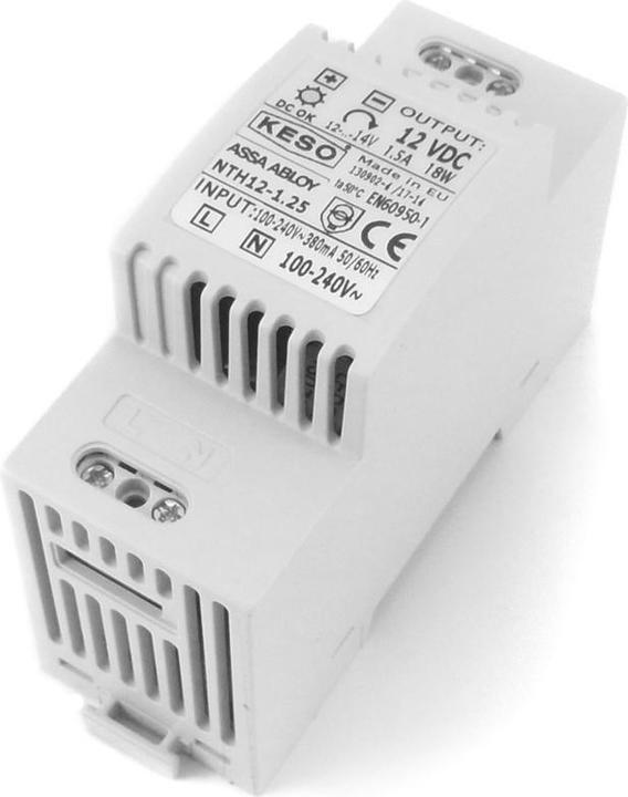 Actual product image Assa Abloy Power supply unit for DIN rail mounting NTH-12-1.25