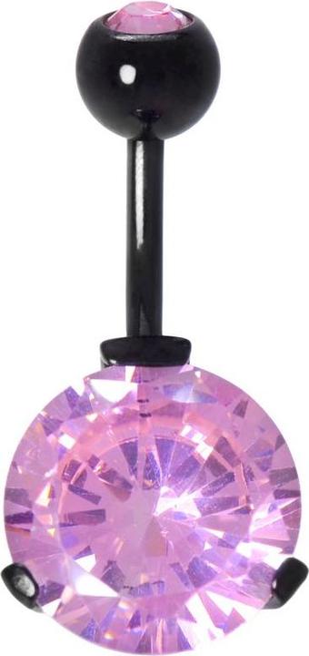 Actual product image Bijouteria Bellypiercing (Zirconia, Surgical steel 316L, Crystal, PVD coating (black))