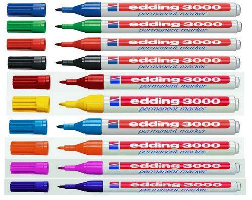 Produktbild Edding Permanent Marker 3000 (Mehrfarbig, 3 mm, 10 x)