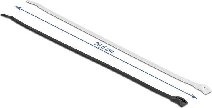 Actual product image Delock Cable tie with flat head L 205 x W 4.6 mm 100 pieces (Velcro cable ties, 205 mm, 100 pcs.)