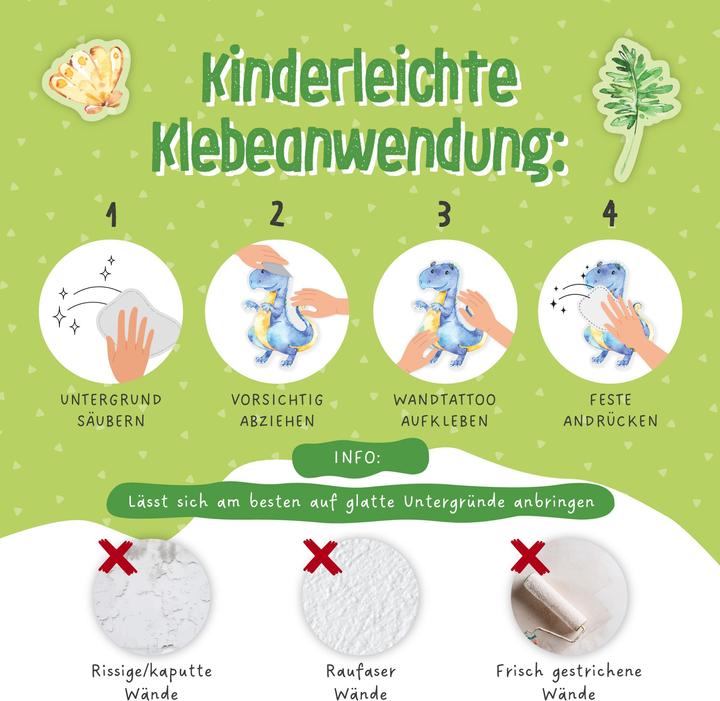 Produktbild Papierdrachen Wandtattoos - Dinosaurier - Set 5 (2 x 22 x 32 cm)