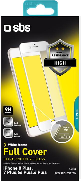 Produktbild SBS Glas Displayschutz Full Cover für iPhone 8 Plus/7 Plus/6s Plus/6 Plus (1 Stück, Apple iPhone 8 Plus)