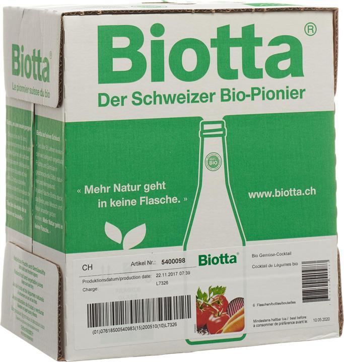 Produktbild Biotta Gemüsecocktail Bio (6 x 50 cl)